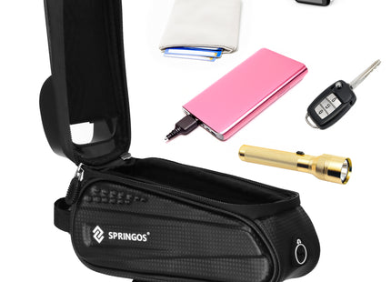 Fietstas - Frametas - Inclusief Telefoonhouder - Waterdicht - Etui/Tas - Klittenband - Zwart
