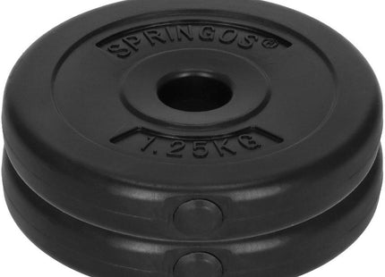 Halterschijven | 2 x 1.25 kg | Kunststof | Zwart