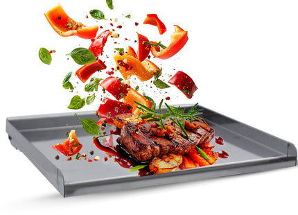 Bakplaat - Grillplaat - Plancha - Bakplaat voor BBQ Grill - BBQ -  RVS - Zilver -  48 - 42 Cm