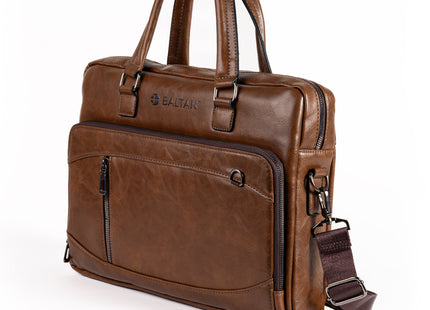 Baltan Leren Aktetas - Laptoptas - Tot 16 inch - Bruin - 10L - 38 X 29 X 10 CM