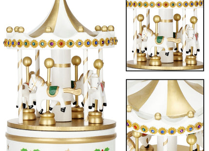 Draaimolen | Muziekdoosje | Carrousel | Goud/Wit