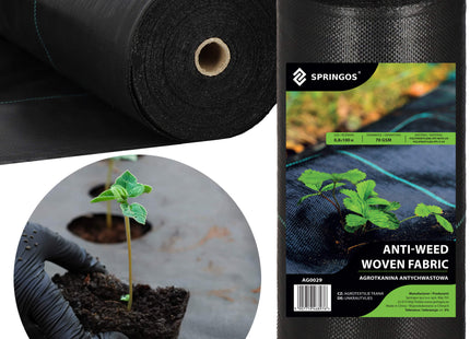 Worteldoek - Anti -Onkruid - Beschermfolie -70g - 0,8X100 M - Zwart