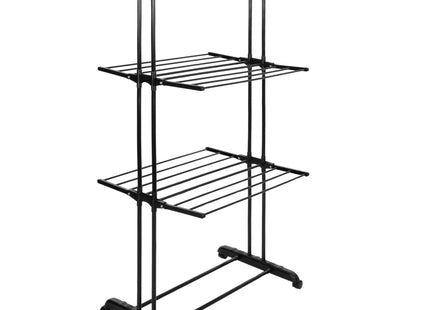 Wasrek - Droogtoren - Droogrek - 4 - Etages - Inklapbaar - Inclusief- Wielen - Draaibaar - 180x75,5x49 cm