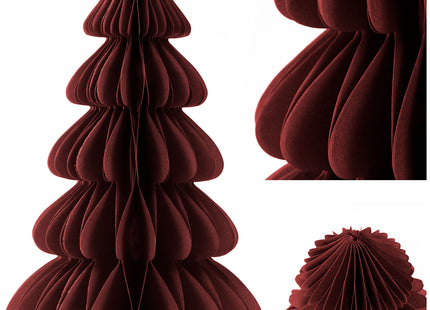 Papieren Kerstboom 30 cm – Bordeauxrood – Opvouwbare Kerstdecoratie met Magnetische Sluiting – Tafeldecoratie – 3D