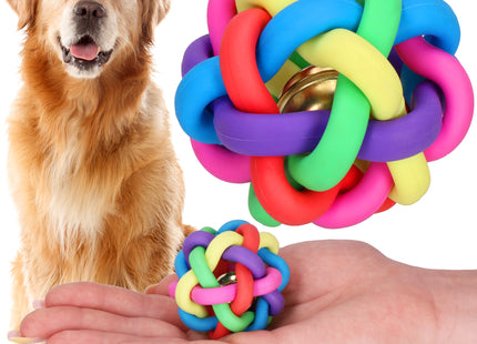 Kattenspeeltjes | Kattenspeelgoed | Hondenspeeltje | Rubber | Bal Met Bel | Multicolor |5,3 cm