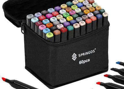 Twinmarkers | Alcohol Markers | Stiften Voor Volwassenen | 60 Stuks | Dubbelzijdig Multicolor