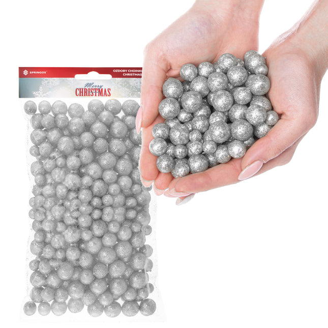 Kerstversiering - Piepschuimballen - Kerst - Kerstboomversiering - Zilver - 28 g