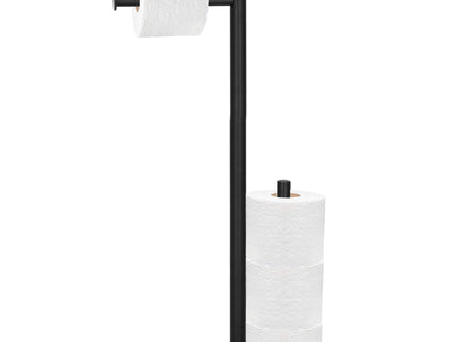 Toiletbutler | Toiletrolhouder | Toiletborstel Met Houder | Toiletaccessoire | Zwart | 55 cm