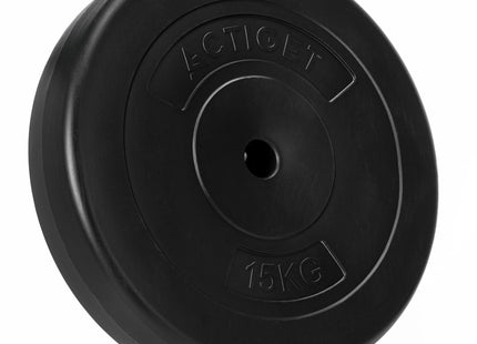 Halterschijf | 1 x 15 kg | Kunststof | Zwart | 31 MM