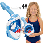 Snorkelmasker - Duikmasker - Duikbril - Snorkel - Face Masker - DRY Top - Verstelbaar - Haai - Kinderen