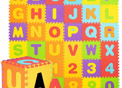 Speelmat | Speelmat Foam | Puzzelmat | 36 Stukken | Letters & Cijfers | 172 x 172 cm | Multicolor