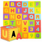 Speelmat | Speelmat Foam | Puzzelmat | 36 Stukken | Letters & Cijfers | 172 x 172 cm | Multicolor