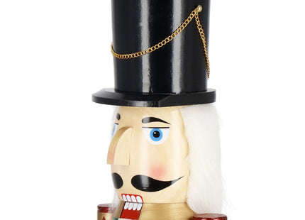 Notenkraker Kerst | Houten Soldaat | Kerstversiering | Groen/Rood | 90 cm