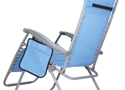 Tuinstoel | Ligstoel | Opvouwbaar | Verstelbaar | Ergonomische Hoofdsteun | Blauw