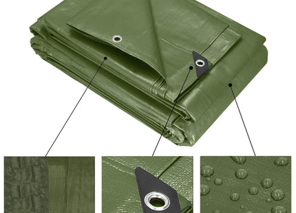 Afdekzeil | Dekzeil | Zeildoek | Waterdicht | PVC | 4 x 5 m | 100 g/m2 | Groen
