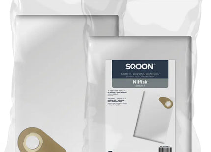 SQOON® Stofzuigerzakken  Geschikt voor Nilfisk Buddy II - Vervangt 81943048 - High Filtration - Voor Industrieel Gebruik