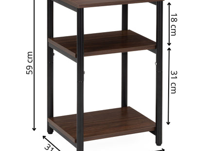 Nachtkastje - Bijzettafel - Slaapkamer - 35x31x59 cm - Donkerbruin - 30 Kg