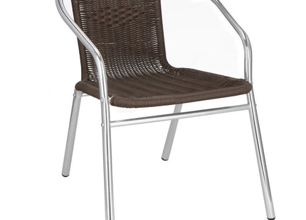 Tuinstoel | Terrasstoelen | Stapelbaar | Textileen | Bruintinten/Chroom
