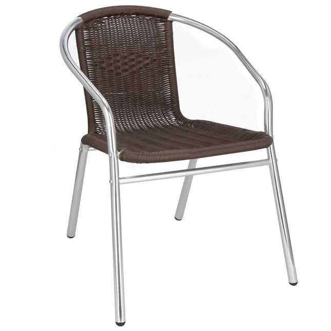 Tuinstoel | Terrasstoelen | Stapelbaar | Textileen | Bruintinten/Chroom