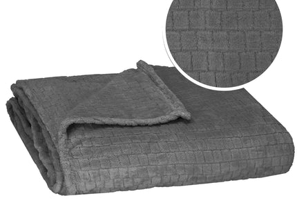 Plaid | Sprei | Deken | 130 x 180 cm | Pluche | Grafiet