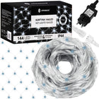 Lichtgordijn | IJspegel Verlichting | Inclusief USB En Afstandsbediening | 144 LED | Koel Wit | Raster