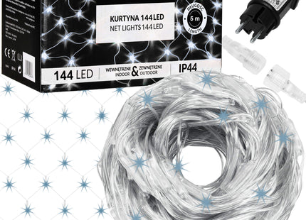 Lichtgordijn | IJspegel Verlichting | Inclusief USB En Afstandsbediening | 144 LED | Koel Wit | Raster