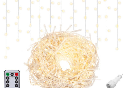 IJspegel Verlichting | 20 m + 2.5 m Snoer | Inclusief Afstandsbediening | 500 LED | Warm Wit | Koppelbaar