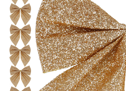Kerstversiering | Kerstdecoratie Voor Binnen | Kersthanger | Kerststrik | Goud | 6 Stuks