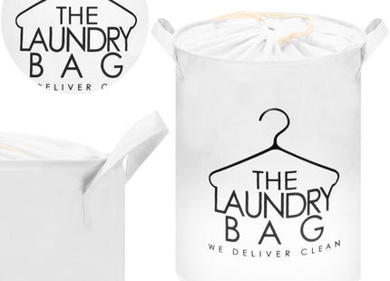 Wasmand - Opbergmand - Kledingmand - Organizer - Handvatten - Laundry Bag - Zwart - Wit