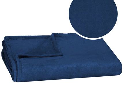 Plaid | Sprei | Deken | 160 x 90 cm | Pluche | Marineblauw