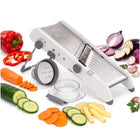 Groentesnijder met instelbare dikte – Multifunctionele groente-, fruit- en kaassnijder – 4 snijdiktes – Wit