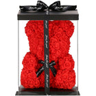 Rozen Beer | Inclusief Giftbox |  36 X 26 X 26 Cm |Rozen Teddybeer | Liefde | Rood / Zwart