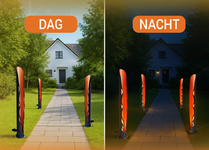 Tuinverlichting Op Zonne Energie - Solar Tuinverlichting - Lichtzuil Met Vlam Effect - Led Lamp  - Buiten -  Zuil - Verlichting - Solar - 100 Cm