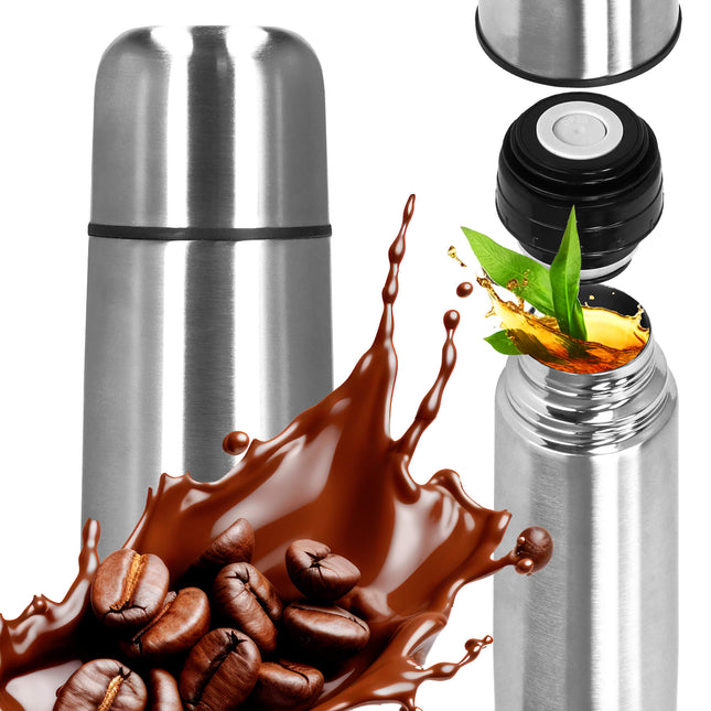 Thermosfles - Thermoskan - 500 ML - RVS - Zilver