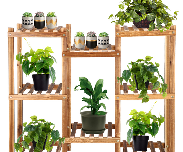 Relaxdays plantenrek van hout - plantentrap - bloemenrek - etagère - 3 Relaxdays plantenrek van hout - plantentrap - bloemenrek - etagère - 3