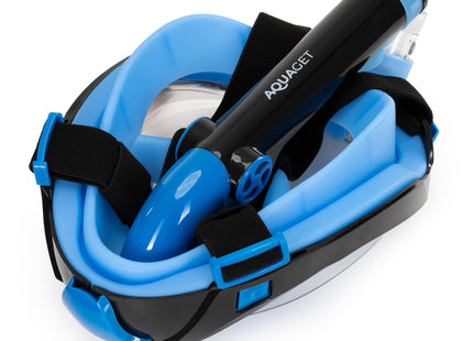 Snorkelmasker - Duikmasker - Duikbril - Camera Houder - Snorkel - Face Masker - DRY Top - Verstelbaar - L/XL - Blauw