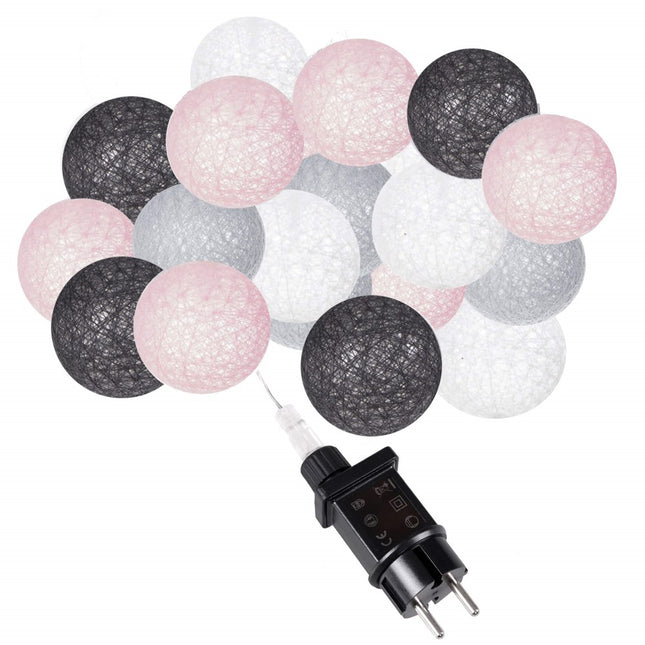 Fairy Lights | 4 m | 20 LED | Roze/Grafiet/Wit/Grijs