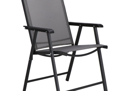 Terrasstoel - Tuinstoel - Metaal - Grijs/Zwart - 150 KG