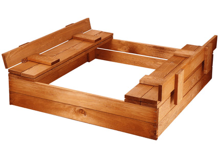 Zandbak - Met Deksel - Met Bank - Inclusief Gronddoek  - Geïmpregneerd - 98 x 94 CM