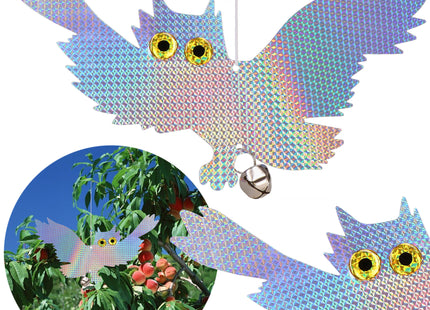 Vogelverjager - Hologram - Uil - Met - Bel - 40 x 24 CM