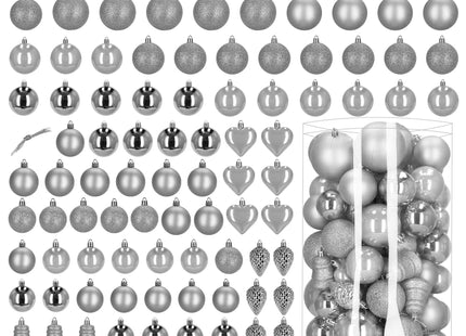Kerstballen | 100 Stuks | Zilver Tinten | Onbreekbaar