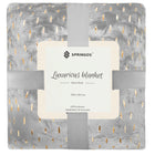 Plaid | Sprei | Deken | 220 x 200 cm | Pluche | Grijs/ Goud