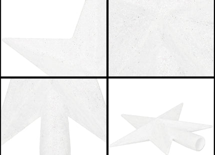 Kerstboom Piek | Ster | 19 cm | Glitter | Zilver