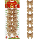 Kerstversiering | Kerstdecoratie Voor Binnen | Kersthanger | Kerststrik | Goud | 6 Stuks