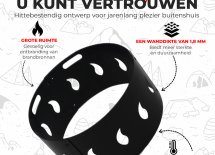 Vonkenscherm Voor Een Vuurschaal  - Vuurschaal  - Vuurkorf - Vuurhaard - Tuinhaard - Staal - Zwart