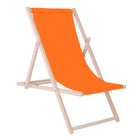 Ligbed | Strandstoel | Ligstoel | Verstelbaar | Beukenhout | Handgemaakt | Oranje