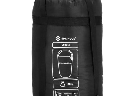 Slaapzak Kamperen - 220 x 80 cm - Dekenmodel - Inc. Draagtas - 8 t/m 20°C - Zwart