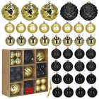 Kerstballen | 37 Stuks | 8 cm | Goud | Zwart