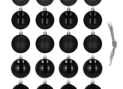Kerstballen | 20 Stuks | 6 cm | Zwart