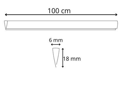 Afdekprofiel - U Vorm - Kunststof - 100 Cm - PVC - Afdekking - Terras - Schutting - Donkergrijs